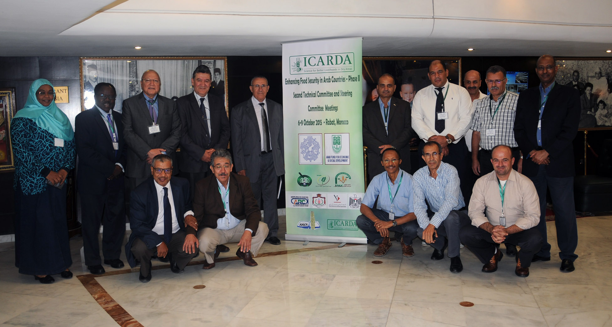 Participants of the Technical Committee and Steering Committee Meetings of the Arab Food Security Project in Rabat, Morocco.