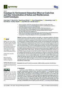 Genotype by Environment Interaction Effect on Grain Iron and Zinc Concentration of Indian and Mediterranean Lentil Genotypes