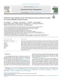 Calibration and validation of the FAO AquaCrop water productivity model for cassava (Manihot esculenta Crantz) Calibration and validation of the FAO AquaCrop water productivity model for cassava (Manihot esculenta Crantz)