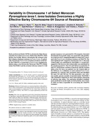 Variability in Chromosome 1 of Select Moroccan Pyrenophora teres f. teres Isolates Overcomes a Highly Effective Barley Chromosome 6H Source of Resistance