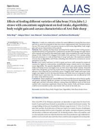 Effects of feeding different varieties of faba bean (Vicia faba L.) straws with concentrate supplement on feed intake, digestibility, body weight gain and carcass characteristics of Arsi-Bale sheep