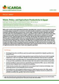 Water, Policy, and Agriculture Productivity in Egypt Water, Policy, and Agriculture Productivity in Egypt