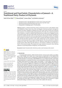 Nutritional and Food Safety Characteristics of Jameed - A Traditional Dairy Product of Drylands Nutritional and Food Safety Characteristics of Jameed - A Traditional Dairy Product of Drylands