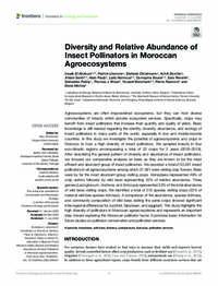 Diversity and Relative Abundance of Insect Pollinators in Moroccan Agroecosystems Diversity and Relative Abundance of Insect Pollinators in Moroccan Agroecosystems