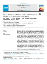 Genetic diversity and within-breed variation in three indigenous Ethiopian sheep based on whole-genome analysis