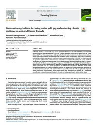 Conservation agriculture for closing maize yield gap and enhancing climate resilience in semi-arid Eastern Rwanda Conservation agriculture for closing maize yield gap and enhancing climate resilience in semi-arid Eastern Rwanda
