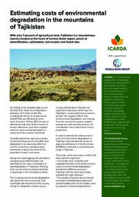 CoED Leaflet: Estimating costs of environmental degradation in the mountains of Tajikistan EN CoED Leaflet: Estimating costs of environmental degradation in the mountains of Tajikistan EN