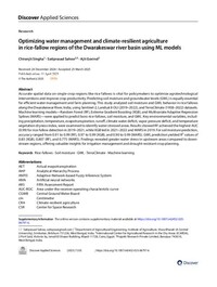 Optimizing water management and climate-resilient agriculture in rice-fallow regions of the Dwarakeswar river basin using ML models