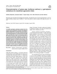 Characterization of grass pea (Lathyrus sativus L.) germplasm collections for beneficial agronomic traits Characterization of grass pea (Lathyrus sativus L.) germplasm collections for beneficial agronomic traits