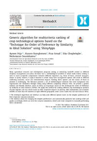 Generic algorithm for multicriteria ranking of crop technological options based on the “Technique for Order of Preference by Similarity to Ideal Solution” using ShinyApps Generic algorithm for multicriteria ranking of crop technological options based on the “Technique for Order of Preference by Similarity to Ideal Solution” using ShinyApps