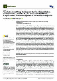 Can Retention of Crop Residues on the Field Be Justified on Socioeconomic Grounds? A Case Study from the Mixed Crop-Livestock Production Systems of the Moroccan Drylands