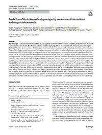 Prediction of Australian wheat genotype by environment interactions and mega‑environments Prediction of Australian wheat genotype by environment interactions and mega‑environments