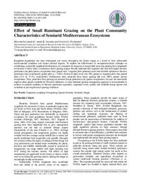 Effect of Small Ruminant Grazing on the Plant Community Characteristics of Semiarid Mediterranean Ecosystems