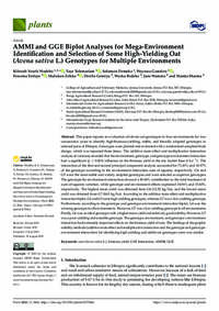 AMMI and GGE Biplot Analyses for Mega-Environment Identification and Selection of Some High-Yielding Oat (Avena sativa L.) Genotypes for Multiple Environments