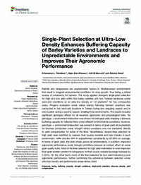 Single-Plant Selection at Ultra-Low Density Enhances Buffering Capacity of Barley Varieties and Landraces to Unpredictable Environments and Improves Their Agronomic Performance Single-Plant Selection at Ultra-Low Density Enhances Buffering Capacity of Barley Varieties and Landraces to Unpredictable Environments and Improves Their Agronomic Performance
