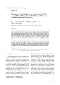 Managing Scarce Water Resources in the Drylands of West Asia and North Africa: Review of Joint Research between ICARDA and Japanese Researchers