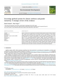 Governing agrifood systems for climate resilience and gender inclusivity: A strategic review of the evidence Governing agrifood systems for climate resilience and gender inclusivity: A strategic review of the evidence