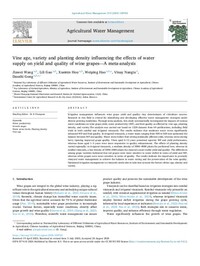 Vine age, variety and planting density influencing the effects of water supply on yield and quality of wine grapes—A meta-analysis Vine age, variety and planting density influencing the effects of water supply on yield and quality of wine grapes—A meta-analysis