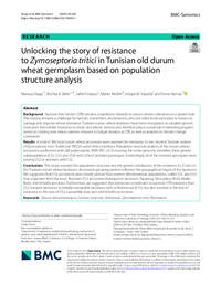 Unlocking the story of resistance to Zymoseptoria tritici in Tunisian old durum wheat germplasm based on population structure analysis