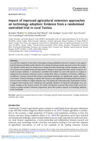 Impact of improved agricultural extension approaches on technology adoption: Evidence from a randomised controlled trial in rural Tunisia