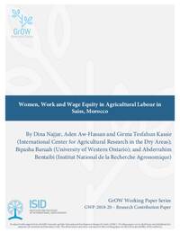 Women, work, and wage equity in agricultural labour in Saiss, Morocco Women, work, and wage equity in agricultural labour in Saiss, Morocco