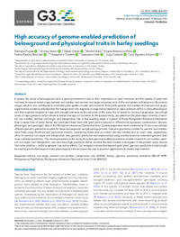High accuracy of genome-enabled prediction of belowground and physiological traits in barley seedlings High accuracy of genome-enabled prediction of belowground and physiological traits in barley seedlings