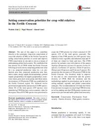 Setting conservation priorities for crop wild relatives in the Fertile Crescent Setting conservation priorities for crop wild relatives in the Fertile Crescent