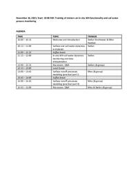 Agenda - Training of trainers on in-situ WH functionality and soil water process monitoring