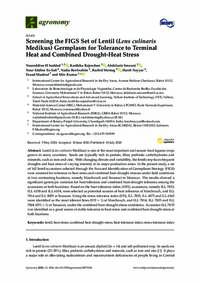 Screening the FIGS Set of Lentil (Lens culinaris Medikus) Germplasm for Tolerance to Terminal Heat and Combined Drought-Heat Stress Screening the FIGS Set of Lentil (Lens culinaris Medikus) Germplasm for Tolerance to Terminal Heat and Combined Drought-Heat Stress