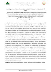 Promoting the Use of Cactus Pear to Enhance Sustainable Livelihoods in Semi-arid Areas of India Promoting the Use of Cactus Pear to Enhance Sustainable Livelihoods in Semi-arid Areas of India