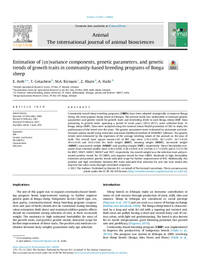 Estimation of (co)variance components, genetic parameters, and genetic trends of growth traits in community-based breeding programs of Bonga sheep