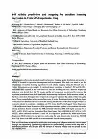 Soil salinity prediction and mapping by machine learning regression in Central Mesopotamia, Iraq Soil salinity prediction and mapping by machine learning regression in Central Mesopotamia, Iraq