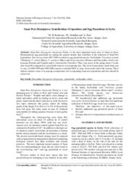 Sunn Pest (Hemiptera: Scutelleridae) Oviposition and Egg Parasitism in Syria Sunn Pest (Hemiptera: Scutelleridae) Oviposition and Egg Parasitism in Syria