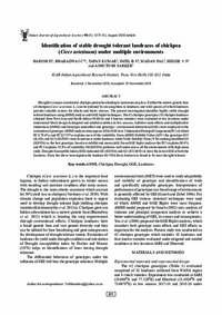 Identification of stable drought tolerant landraces of chickpea (Cicer arietinum) under multiple environments Identification of stable drought tolerant landraces of chickpea (Cicer arietinum) under multiple environments