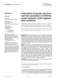 Assessment of genetic structure and trait associations of Watkins wheat landraces under Egyptian field conditions Assessment of genetic structure and trait associations of Watkins wheat landraces under Egyptian field conditions