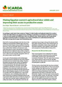 Making Egyptian women’s agricultural labor visible and improving their access to productive assets Making Egyptian women’s agricultural labor visible and improving their access to productive assets