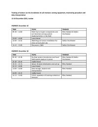 Agenda - Training of trainers on the installation of soil moisture sensing equipment, monitoring procedure and data interpretation