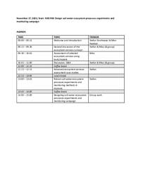 Agenda - Design soil-water-ecosystem processes experiments and monitoring campaign Agenda - Design soil-water-ecosystem processes experiments and monitoring campaign