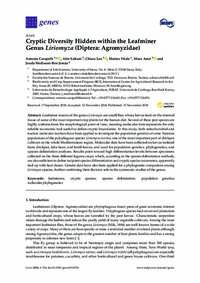 Cryptic Diversity Hidden within the Leafminer Genus Liriomyza (Diptera: Agromyzidae) Cryptic Diversity Hidden within the Leafminer Genus Liriomyza (Diptera: Agromyzidae)