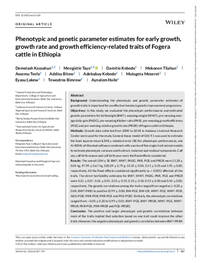 Phenotypic and genetic parameter estimates for early growth, growth rate and growth efficiency-related traits of Fogera cattle in Ethiopia Phenotypic and genetic parameter estimates for early growth, growth rate and growth efficiency-related traits of Fogera cattle in Ethiopia