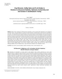 Clay minerals, Ca/Mg ratio and fe-al-oxides in relation to structural stability, hydraulic conductivity and soil erosion in southeastern Turkey Clay minerals, Ca/Mg ratio and fe-al-oxides in relation to structural stability, hydraulic conductivity and soil erosion in southeastern Turkey