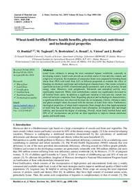 Wheat-lentil fortified flours: health benefits, physicochemical, nutritional and technological properties Wheat-lentil fortified flours: health benefits, physicochemical, nutritional and technological properties