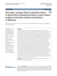 The water–energy–food–ecosystem nexus in North Africa dryland farming: a multi-criteria analysis of climate-resilient innovations in Morocco