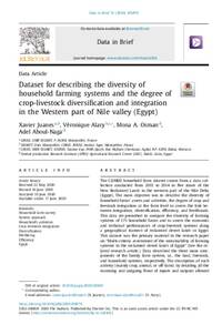 Dataset for describing the diversity of household farming systems and the degree of crop-livestock diversification and integration in the Western part of Nile valley (Egypt)