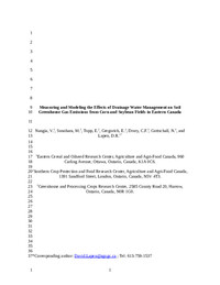 Measuring and modeling the effects of drainage water management on soil greenhouse gas fluxes from corn and soybean fields Measuring and modeling the effects of drainage water management on soil greenhouse gas fluxes from corn and soybean fields