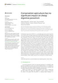 Conservation agriculture has no significant impact on sheep digestive parasitism Conservation agriculture has no significant impact on sheep digestive parasitism
