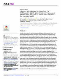 Organic dry pea (Pisum sativum L.): A sustainable alternative pulse-based protein for human health Organic dry pea (Pisum sativum L.): A sustainable alternative pulse-based protein for human health