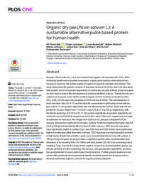 Organic dry pea (Pisum sativum L.): A sustainable alternative pulse-based protein for human health