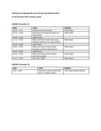 Agenda - Workshop on targeting WH system design and implementation Agenda - Workshop on targeting WH system design and implementation