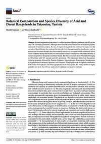 Botanical Composition and Species Diversity of Arid and Desert Rangelands in Tataouine, Tunisia Botanical Composition and Species Diversity of Arid and Desert Rangelands in Tataouine, Tunisia